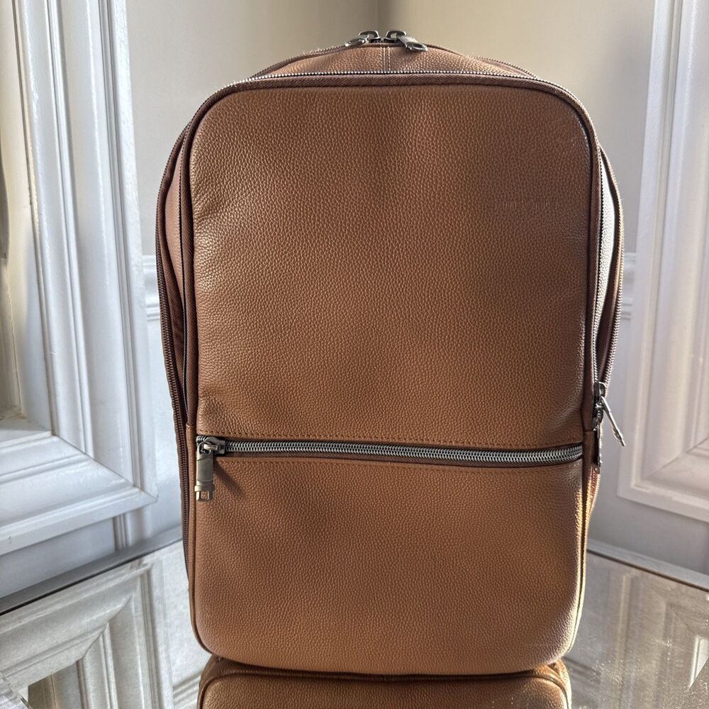 Samsonite Classic Leather Slim Backpack for 14.1" Laptop – Cognac (126036-1221)